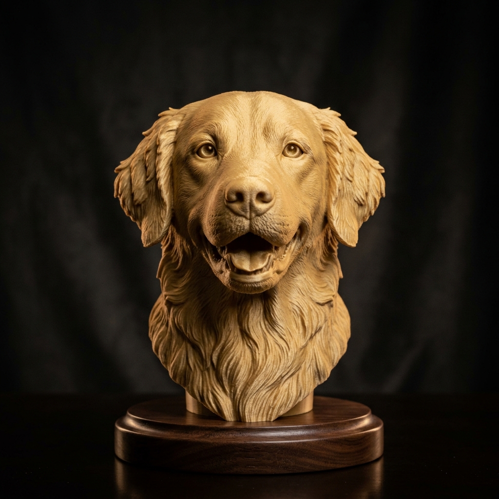Figura / Busto 3D de perro esculpido en 3DMundos