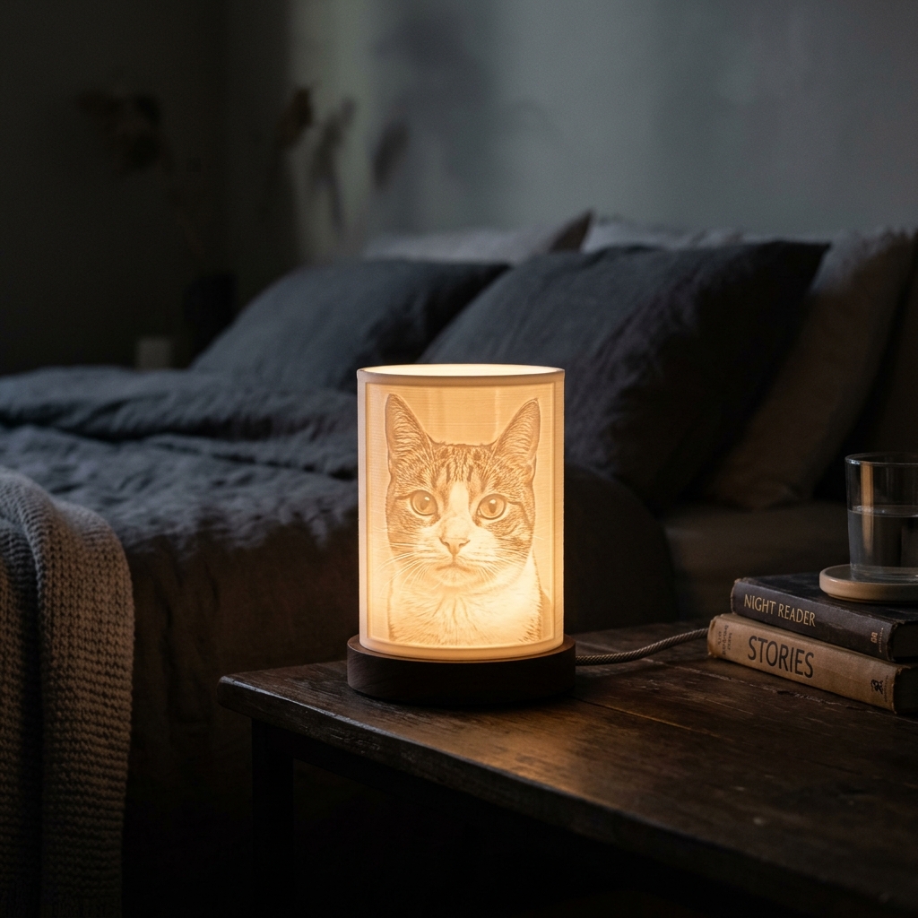 Litofanía 3D con luz de mascota